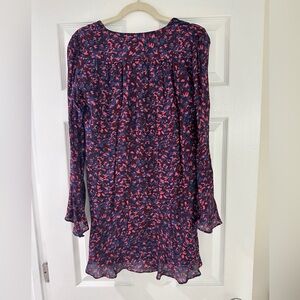 Parker Navy and Pink Long Sleeve Dress